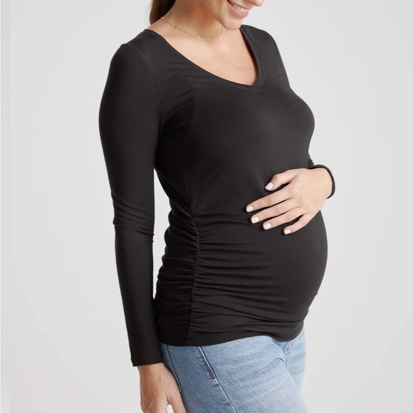 Tencel jersey long sleeve maternity top - Picture 1 of 6